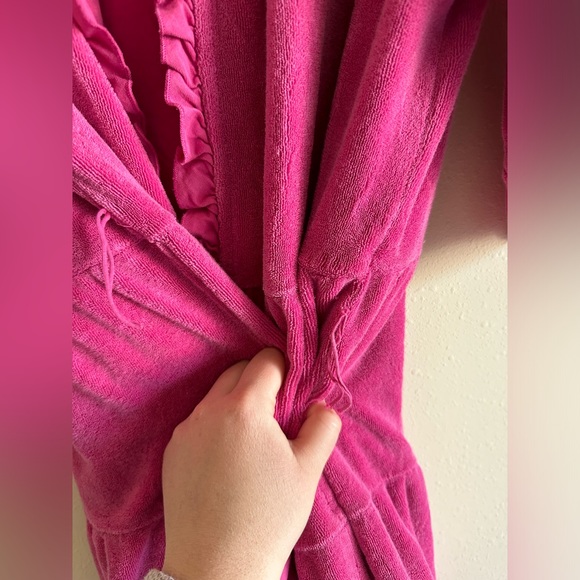 Vintage Y2K Juicy Couture Pink Ruffle Robe - Picture 2 of 5